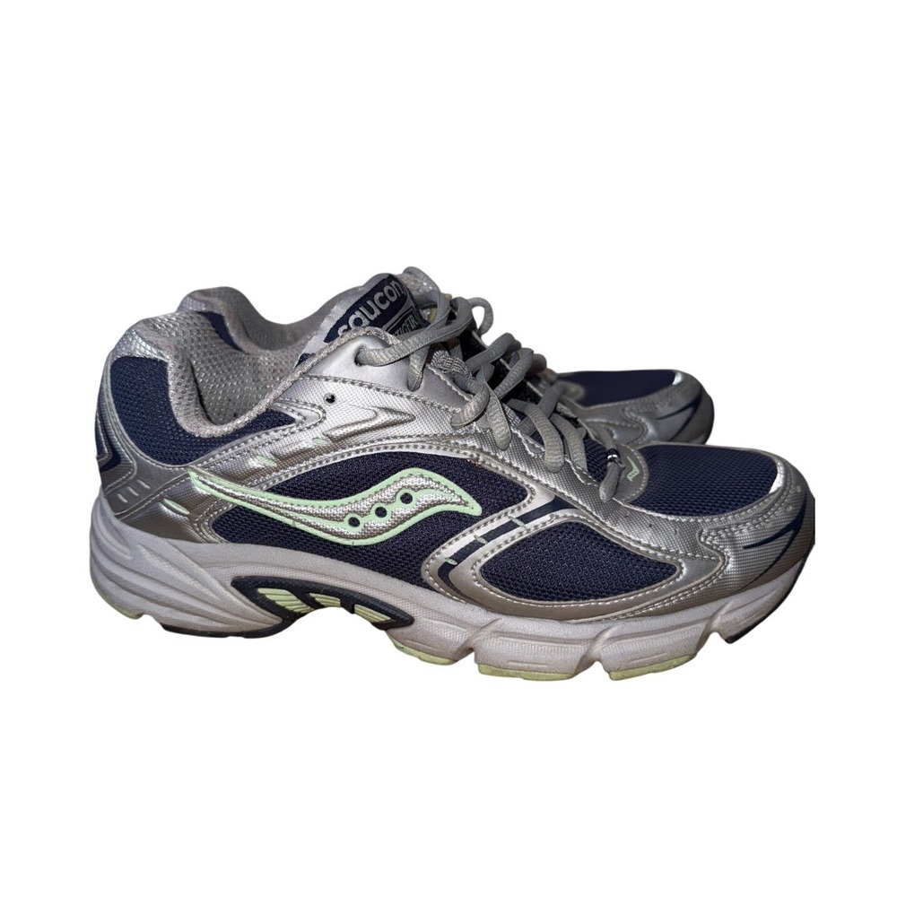 Saucony Cohesion TR Women 9.5 Silver Navy Mint Running Shoes 15051-1
